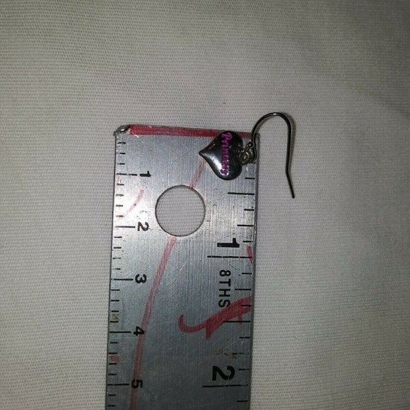 PINK LETTER "A" w/PRINCESS CHARM NECKLACE AND PRINCESS CHARM EARRINGS CA 00691 - Picture 8 of 12